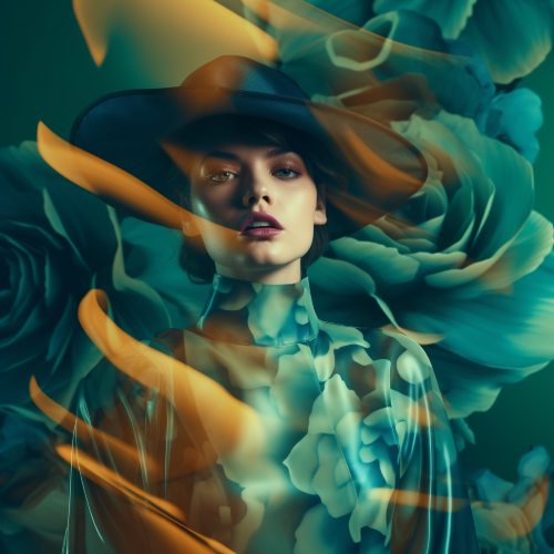A photograph of a high fashion pattern featuring bold duotone shades with contrasting tones, sharp focus and gradients. The composition should embody Hollywood glam and complimentary lighting, inspired by the art styles of Alberto Seveso and Yigal Ozeri